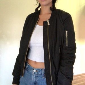 Black Topshop bomber jacket